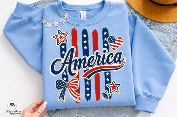 America Coquette Stripes PNG Design: A Modern Patriotic Asset