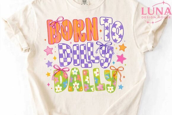 Born to Dilly Dally: Retro PNG Design for Creative Projects