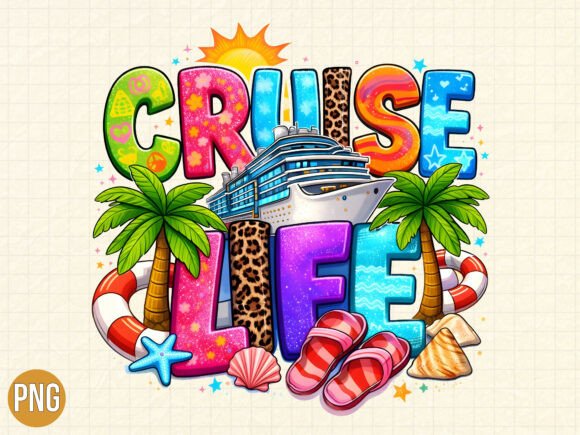 Cruise Life Summer Vacation Design: A Premium PNG Asset