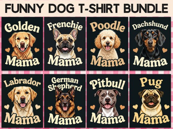 Cute Dog Mom PNG Bundle: Design for Pet Brands