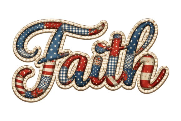 Faith Patchwork USA Script Design: A Visual Asset