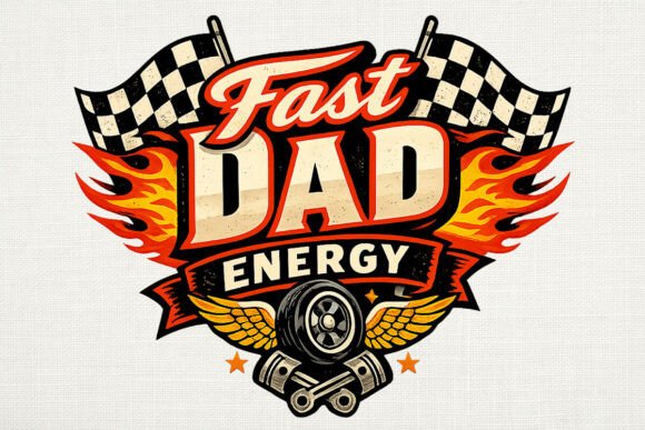 Fast Dad Energy Retro PNG Design: A Bold Asset for Modern Creators