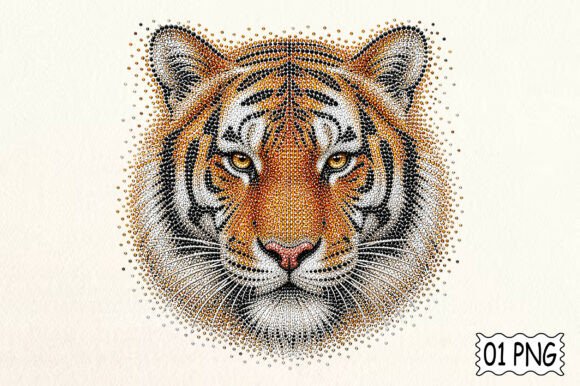 Faux Rhinestone Tiger Design: Bold Visual Impact