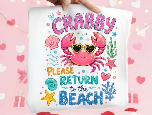 Funny Pink Crab Shirt Design: Vacation Vibes & Visual Impact