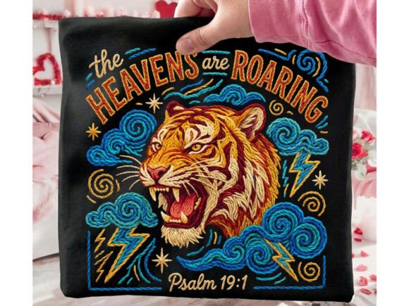 Heavens Roaring Tiger Christian Tshirt Design