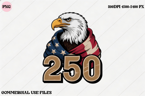 Patriotic Eagle 250: A Premier USA Flag Design Asset