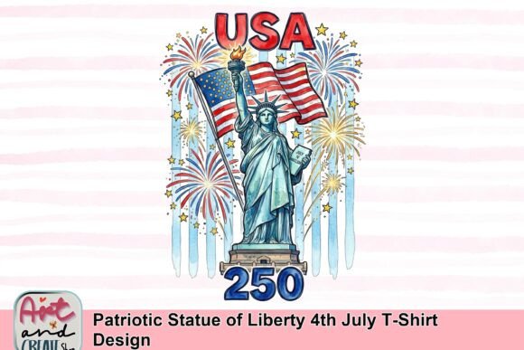 Patriotic Statue of Liberty 4th July T-Shirt Design
