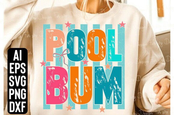Trendy Summer Design: Preppy Pool Bum PNG for Creative Projects