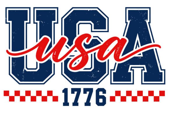 USA 1776 Patriotic Design: A Vintage Graphic for Modern Branding